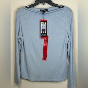 Banana Republic Women's Ribbed Long Sleeve Top Boat Neck Medium